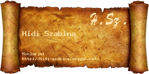 Hidi Szabina névjegykártya